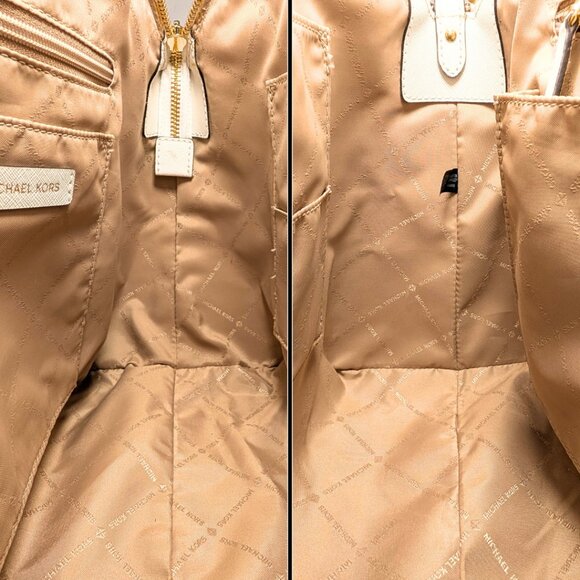 Michael Kors Ciara White Studded Saffiano Leather Convertible Satchel Crossbody - Picture 9 of 10